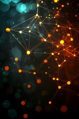 Poster - Abstract network design with glowing nodes