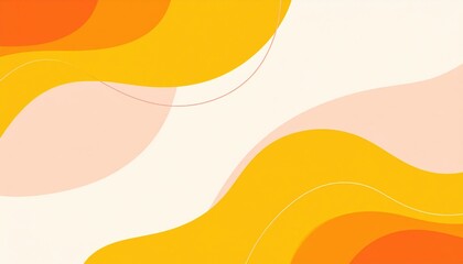 Poster - Dynamic abstract waves of yellow and orange graphic design digital art contemporary style