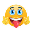 © STOCK CART - Silly Face Emoji with Tongue Out and Googly Eyes