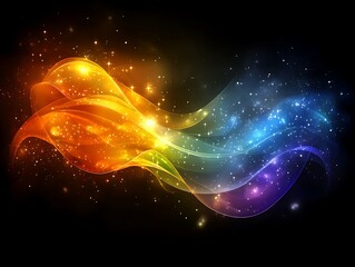 Aufkleber - Abstract flowing light waves