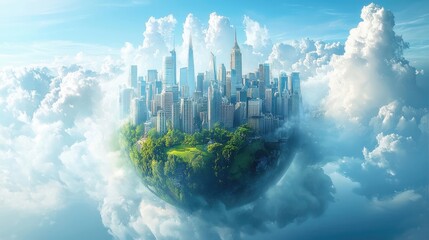 city in the clouds a futuristic metropolis floating above the heavens