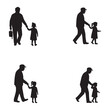 © OLIMUDDIN - Grandfather and Granddaughter Walking Together A Collection of Silhouette Illustrations
