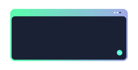 Poster - Gradient Tech UI Window with Rounded Corners. Futuristic Interface Box with Navigation Icon. Minimal Modern HUD Display Frame