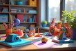 © Yaroslava - interactive stem learning tools vibrant desk workspace engaging educational resources colorful classroom supplies, students, activities, materials, bright