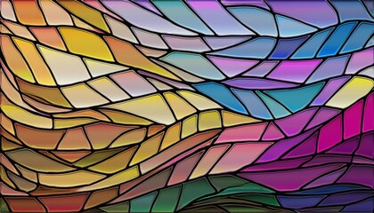 Poster - stained glass window palette pattern background generative ai