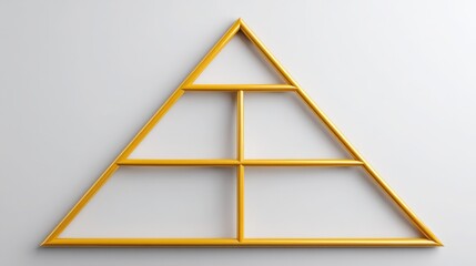 Poster - Abstract representation of a yellow triangle for golden ratio asset allocation tree with hierarchical design elements
