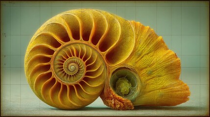 Poster - Snail illustrating the golden ratio in nature as a visual map of spirals and patterns found in life