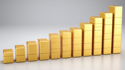 Poster - golden bar chart representation of equity flow matrix concept with emphasis on financial growth and 