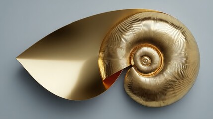 Poster - Golden nautilus representing the golden ratio in nature?s design and its significance in finance and growth