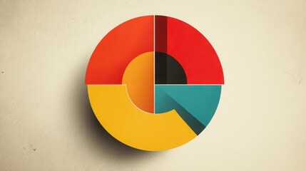 Poster - A colorful circle displayed on a wall illustrating vibrant art and the expressive nature of the golden ratio concept