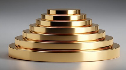Poster - Stacked gold coins displaying wealth and prosperity in a minimalist design representing financial success and growth