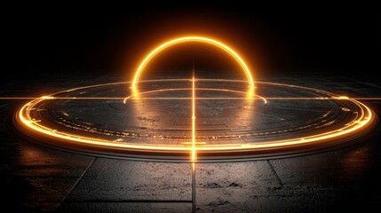 Poster - Stunning circle of light symbolizing structured matrices for positioning grids in financial portfolio management and design