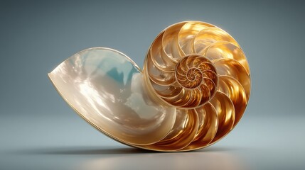 Poster - A beautiful golden capturing the essence of nature's design with intricate patterns and elegant spirals