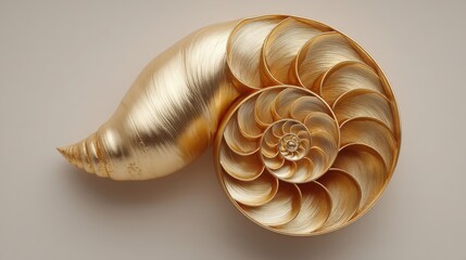 Poster - Exquisite gold display highlighting the golden ratio spiral design as a symbol of natural elegance and beauty