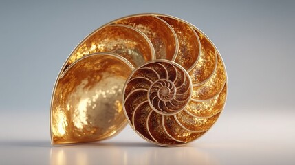 Poster - Artistic representation of a nautical featuring the golden ratio spiral design emphasizing natural elegance