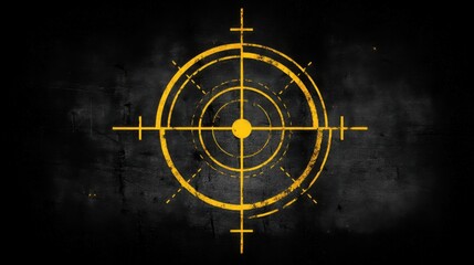 Poster - Yellow positioned on a black background illustrating precise focus and direction in golden ratio strategy