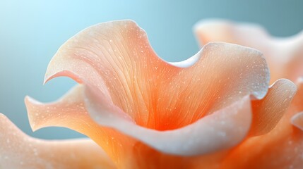 Poster - A soft, artistic capture showcasing elegant, curved formations with a gentle orange hue set against a blurred backdrop. Highlighting a delicate structure in Abstract Theme concept.