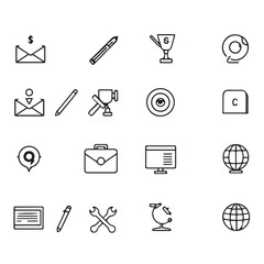 business and office icon set isolated on white background