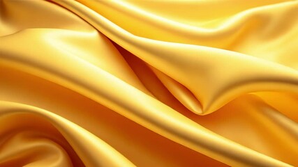 Poster - Soft and Glossy Yellow Fabric Draped Elegantly on a Smooth Surface for Textile Backgrounds