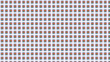 Fototapete - Seamless retro geometric pattern with red, blue, and pink squares, perfect for abstract textile design, modern mosaic illustration, or decorative fabric wallpaper