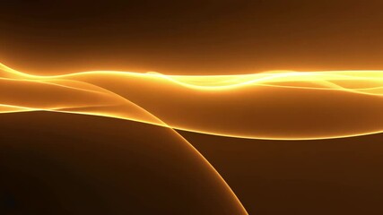  - Abstract Flowing Waves with Warm Golden Glow and Soft Light in Smooth Curves