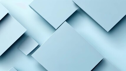 Poster - Soft Blue Geometric Background with Overlapping Diamond Shapes Creating Modern Abstract Design