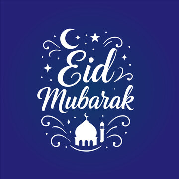 Eid Mubarak Typography Design for Vector