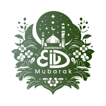 Eid Mubarak Typography Design for Vector