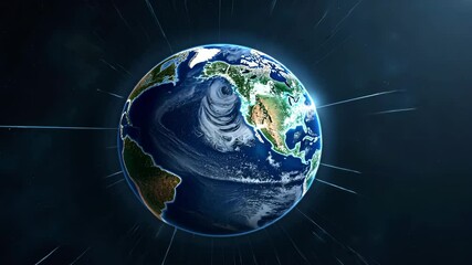 Poster - Beautiful 3D Render of Planet Earth with Musical Notes in a Cosmic Background