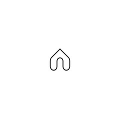Poster - Abstract shape represents curving form minimalistic background