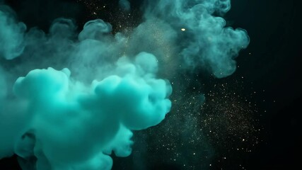 Poster - Ethereal Smoke and Glittering Stars in a Dark Background, Abstract Art for Creative Projects