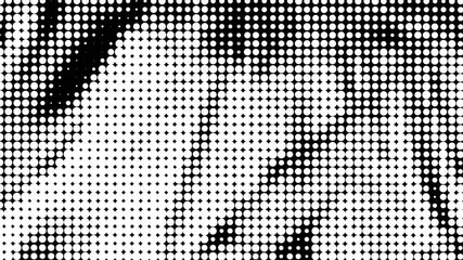 Poster - Black And White Halftone Background Circles Pattern Animation