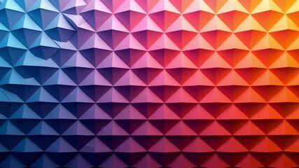 Poster - Colorful Geometric Pattern with Triangular Shapes in Blue and Red Tones
