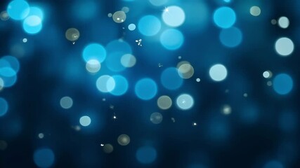 Poster - Abstract blue background with shimmering bokeh lights for creative design and artwork