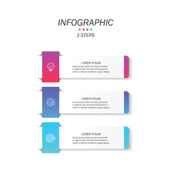 Fototapete - Business infographic template. 3 Step timeline journey. Process diagram, Infographic elements vector illustration.
