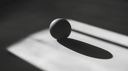 Poster - Dramatic lighting highlights this simple still life of an oval form casting a strong shadow. The image evokes minimalism and geometric shapes, suitable for Abstract themes.