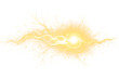 © MaStudio - Electric Discharge of Pure Energy with a Powerful Spark Golden Color on Transparent Background