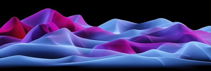 Poster - Abstract Blue and Purple Glowing Waves with Gradient Energy Flow, Cinematic Lighting, Ultra Sharp Octane Render for Banner or Presentation, 32k Resolution