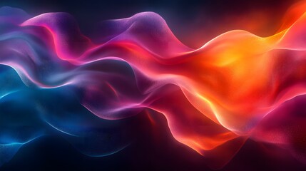 Poster - Abstract Theme: A mesmerizing display of vibrant colors flowing seamlessly into each other. This dynamic composition creates a captivating visual experience with brilliant blue and fiery orange hues.