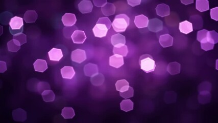 Poster - Colorful Hexagonal Bokeh Background with Purple and Violet Shape Lights in Soft Focus
