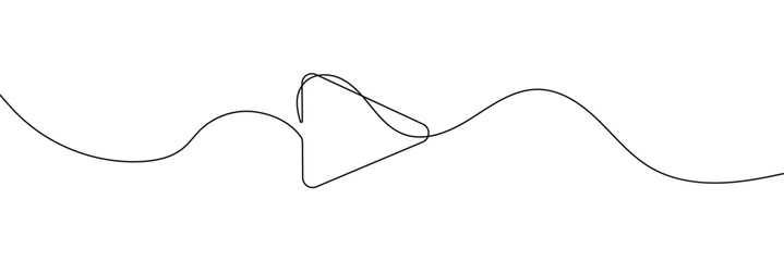 Aufkleber - Play icon in continuous line drawing style. Line art of play button. Vector illustration. Abstract background .