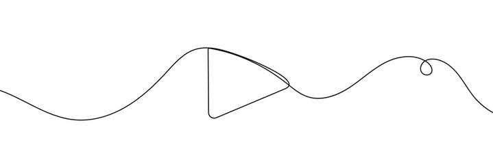Aufkleber - Play icon in continuous line drawing style. Line art of play button. Vector illustration. Abstract background .