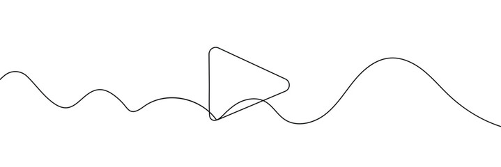 Aufkleber - Play icon in continuous line drawing style. Line art of play button. Vector illustration. Abstract background .
