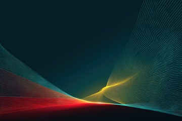 Fototapete - Vibrant abstract lines create a mesmerizing visual experience in a digital landscape with depth and energy