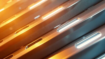 Poster - Metallic Stripes with Warm Light Reflection on a Modern Surface Creating a Contemporary Aesthetic