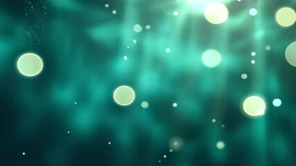 Poster - Soft Blurred Lights with Bokeh Effect Creating a Dreamy Atmosphere in Deep Blue Background