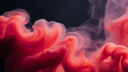 Poster - Abstract Swirls of Red and Pink Smoke with Soft Black Background for Artistic and Creative Use