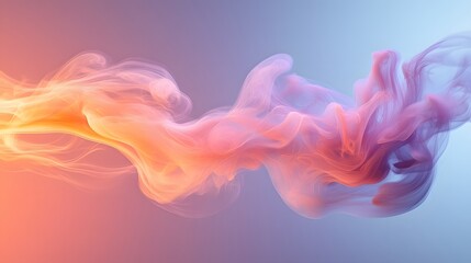 Poster - Delicate wisps of color create an ethereal dance, blending from vibrant corals into tranquil blues in an Abstract Theme. A beautiful composition that invites wonder and imagination.