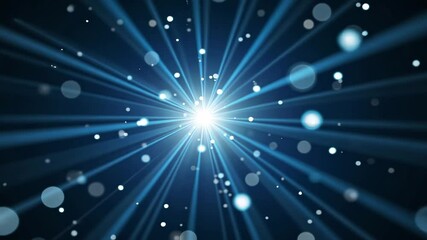 Poster - Bright Starburst Effect with Soft Bokeh and Radiating Light Rays on Dark Background