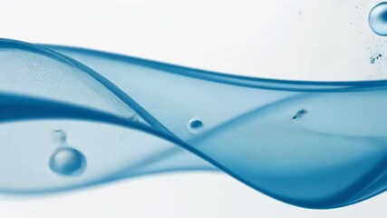 Poster - Gentle Blue Wave with Water Droplets on Soft Background for Tranquil Designs and Concepts
